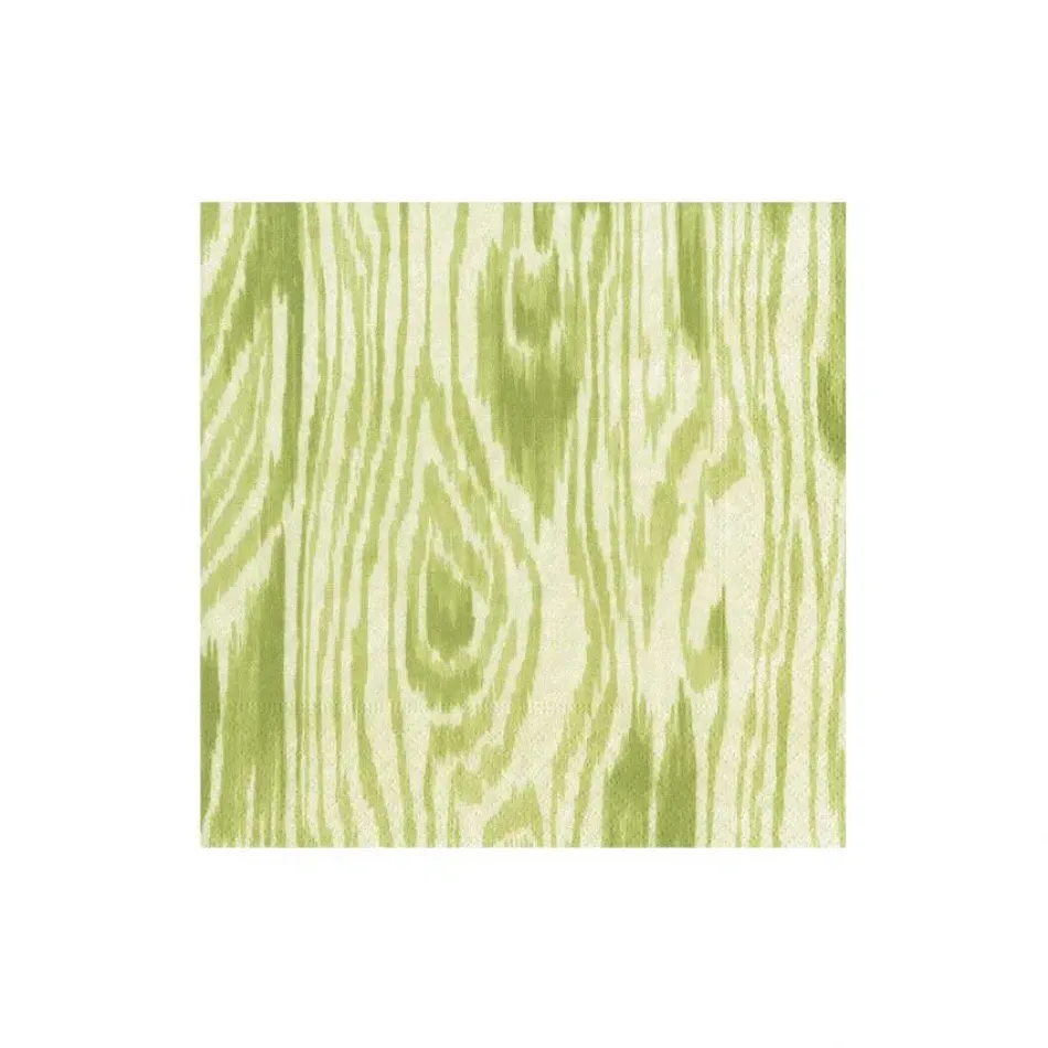 Woodgrain Moss Green Paper Cocktail Napkins, 20 per Pack