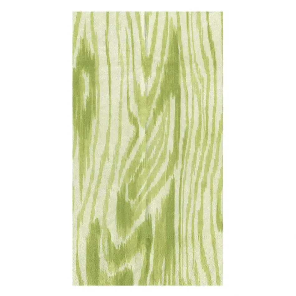 Woodgrain Moss Green Paper Guest Towel/Buffet Napkins, 15 per Pack