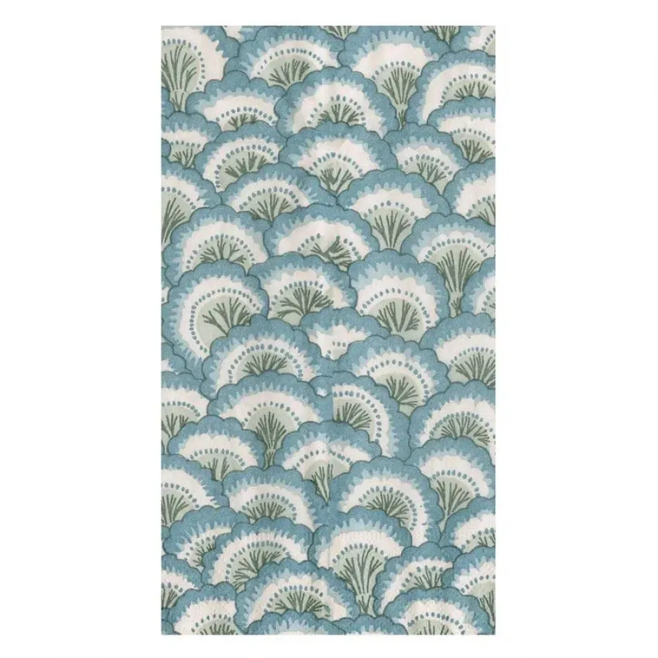 Pontchartrain Scallop Blue Paper Guest Towel/Buffet Napkins, 15 per Pack