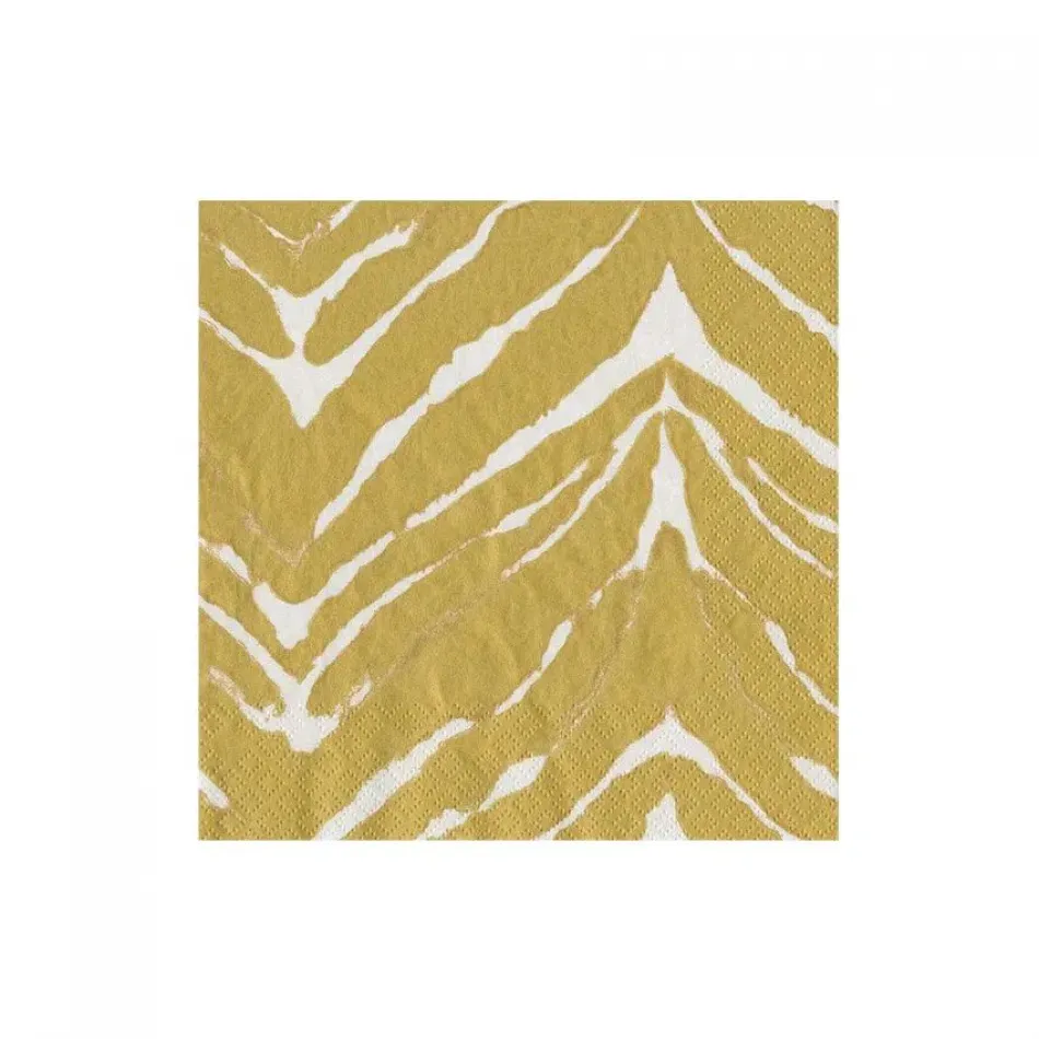 Go Wild White/Gold Paper Cocktail Napkins, 20 per Pack