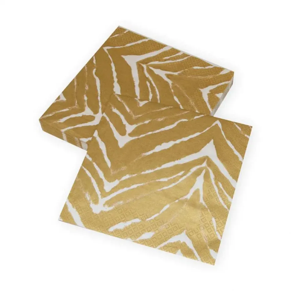 Go Wild White/Gold Paper Dinner Napkins, 20 per Pack