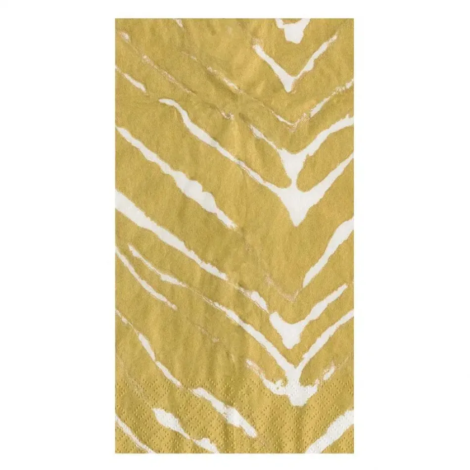 Go Wild White/Gold Paper Guest Towel/Buffet Napkins, 15 per Pack