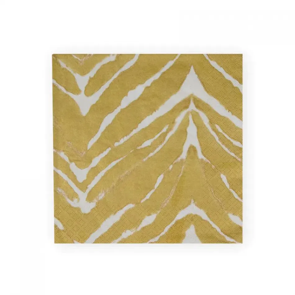 Go Wild White/Gold Paper Luncheon Napkins, 20 per Pack