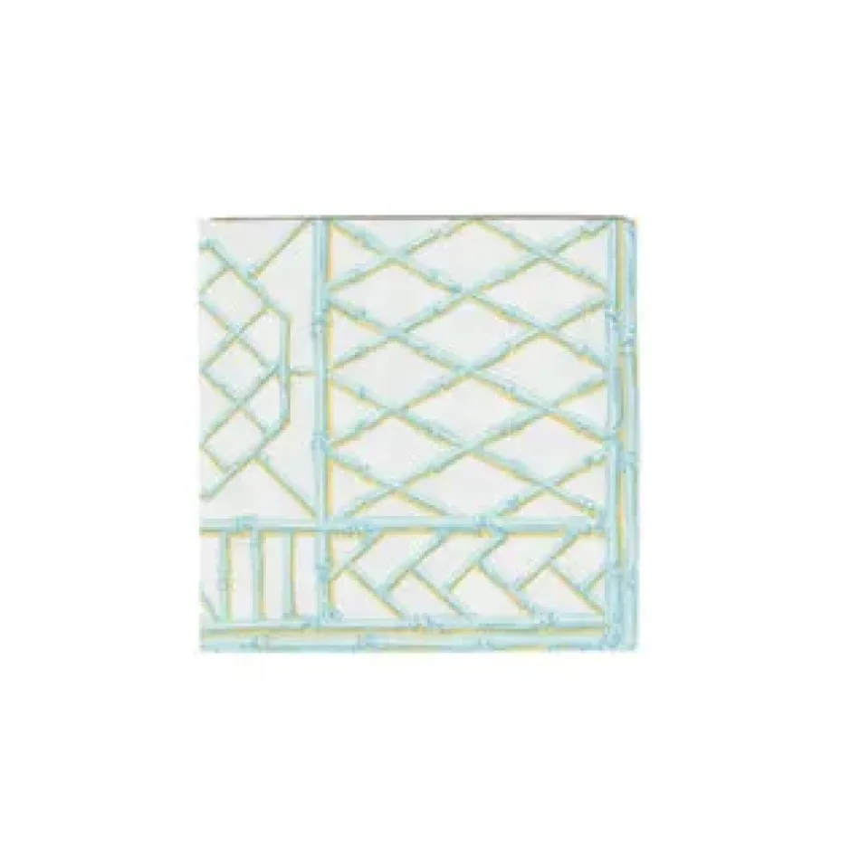 Bamboo Screen Robin's Egg Paper Linen Luncheon Napkins - 15 Per Package