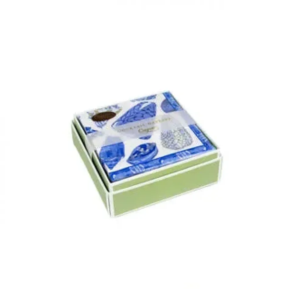 Coquillage Blue Boxed Cocktail Napkins - 40 Per Box