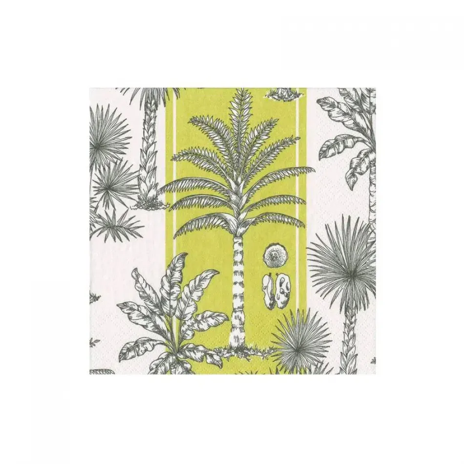 Southern Palms Green/White Paper Cocktail Napkins, 20 per Pack