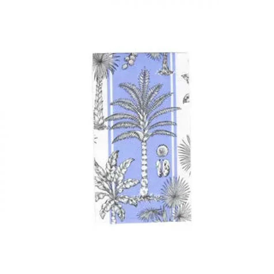 Southern Palms Blue & White Guest Towel Napkins - 15 Per Package