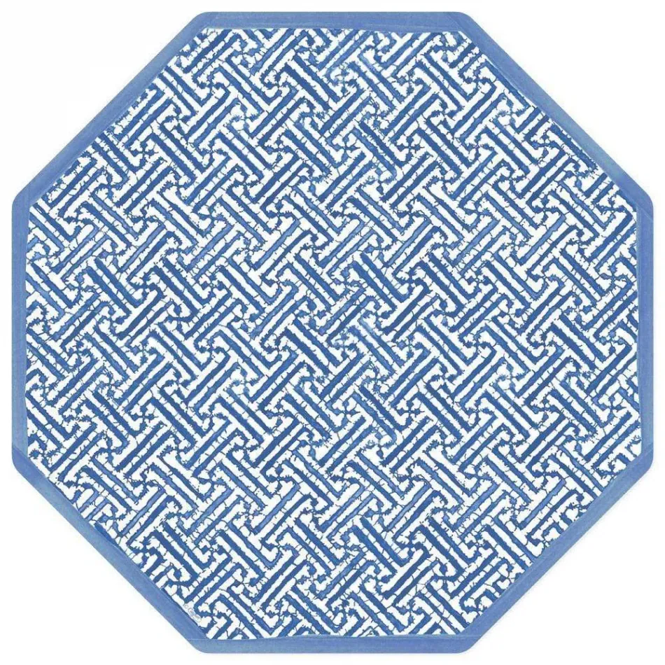 Fretwork Blue Placemat Die Cut Single