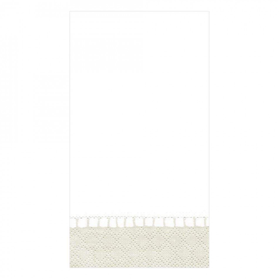 Linen Border Paper Guest Towel/Buffet Napkins Natural, 15 Per Pack