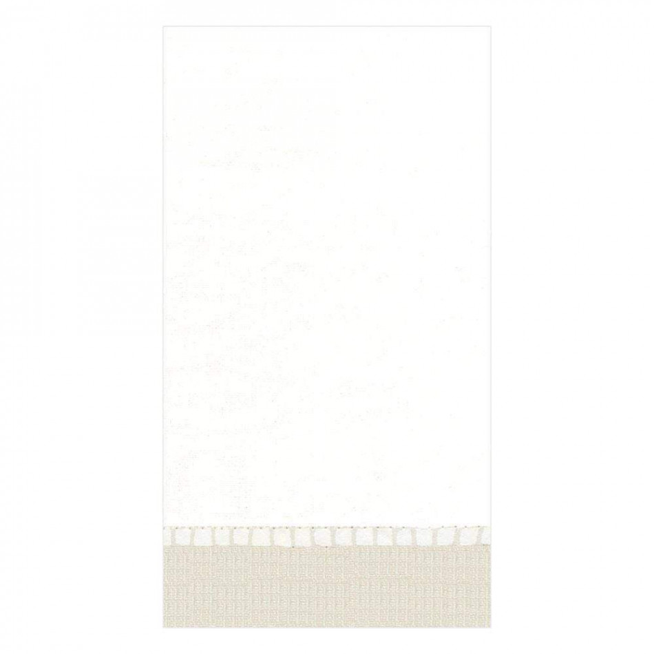 Linen Border Paper Linen Guest Towel/Buffet Napkins Natural, 12 Per Pack