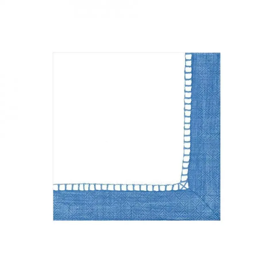 Linen Blue Boxed Paper Cocktail Napkins, 40 Per Box