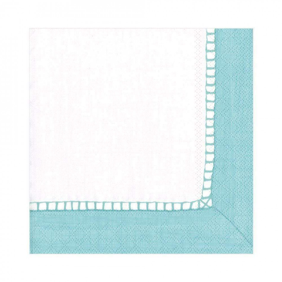 Linen Border Paper Luncheon Napkins Robin's Egg Blue, 20 Per Pack