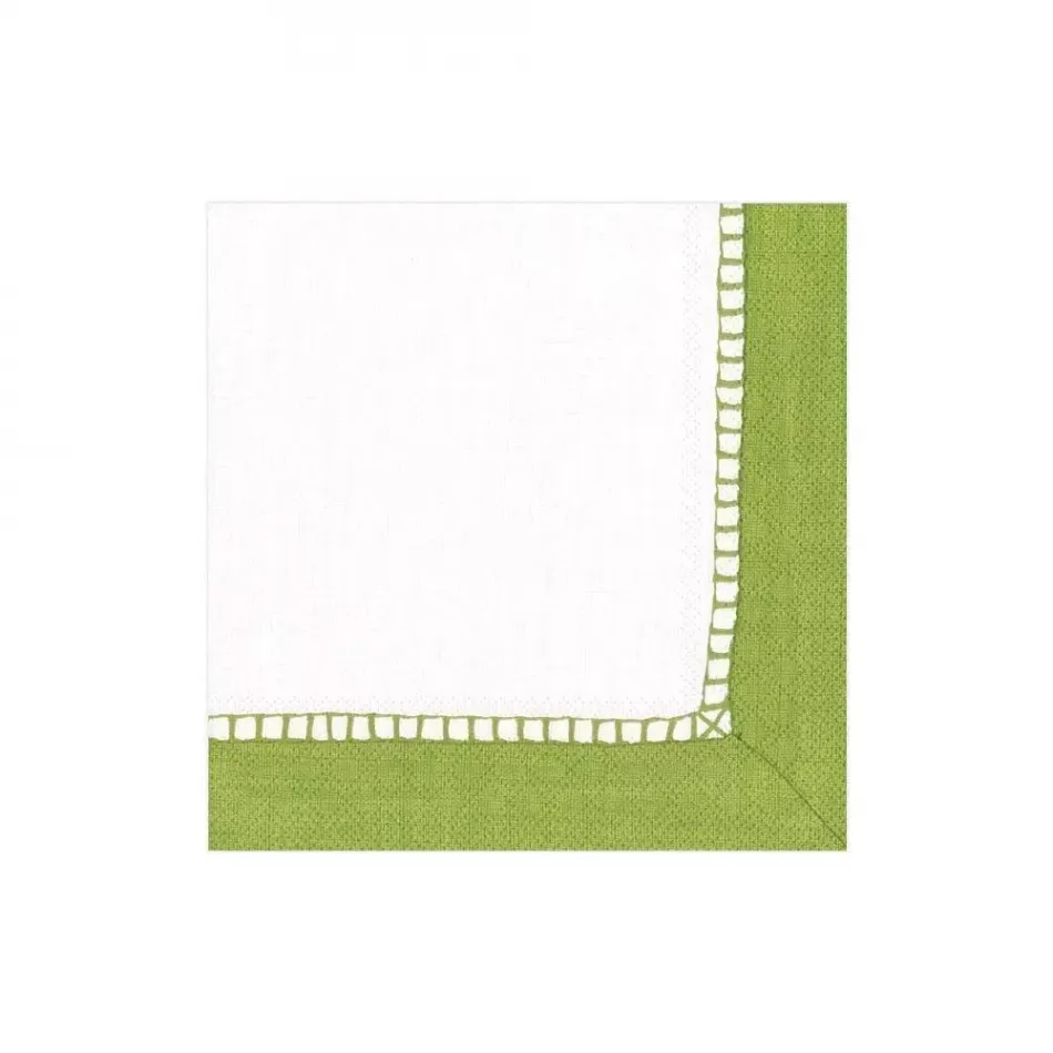 Linen Bright Green Boxed Paper Cocktail Napkins, 40 Per Box