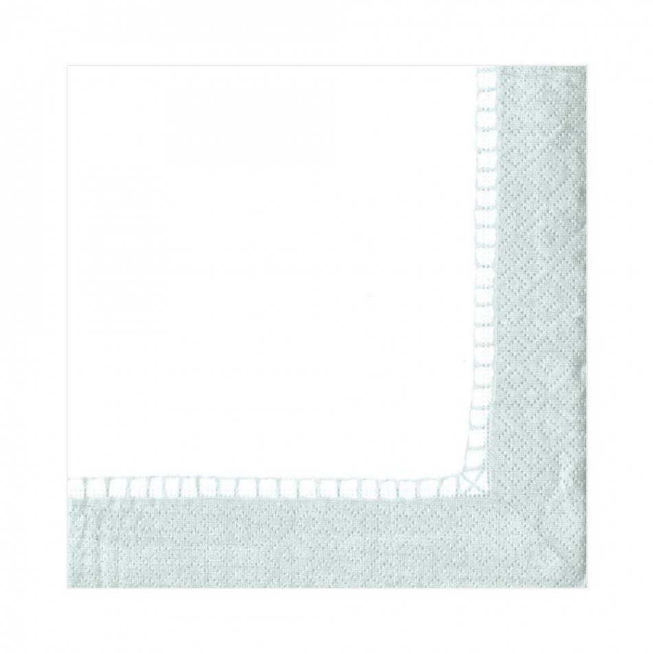 Linen Border Paper Luncheon Napkins Silver, 20 Per Pack