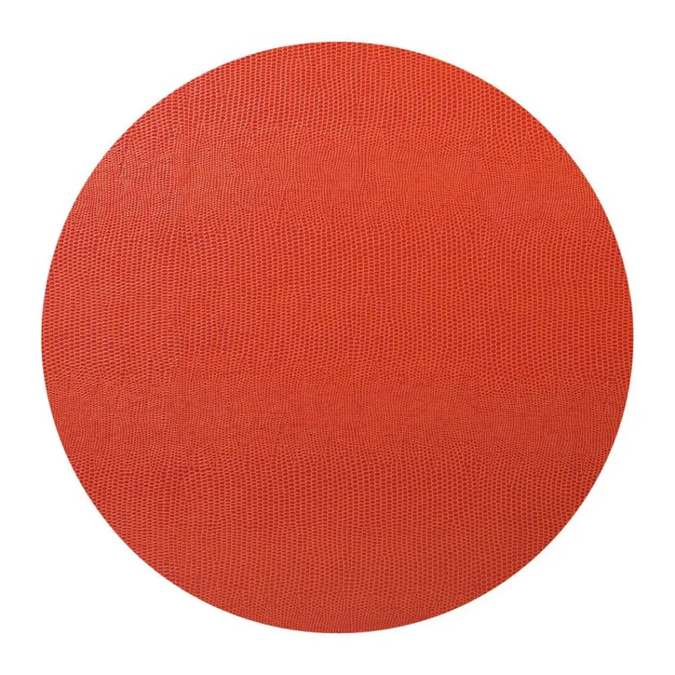 Orange Lizard Felt-Backed Placemats, 14.5 in Rd