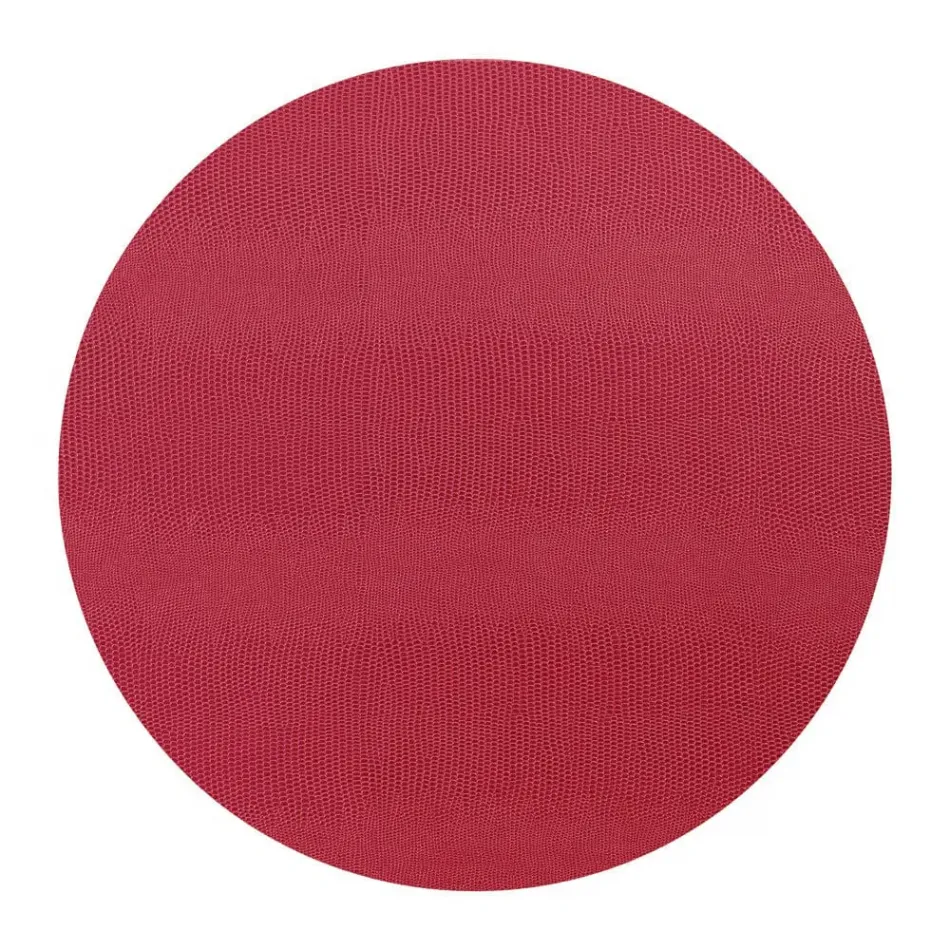 Cranberry Lizard Felt-Backed Placemats, 14.5 in Rd