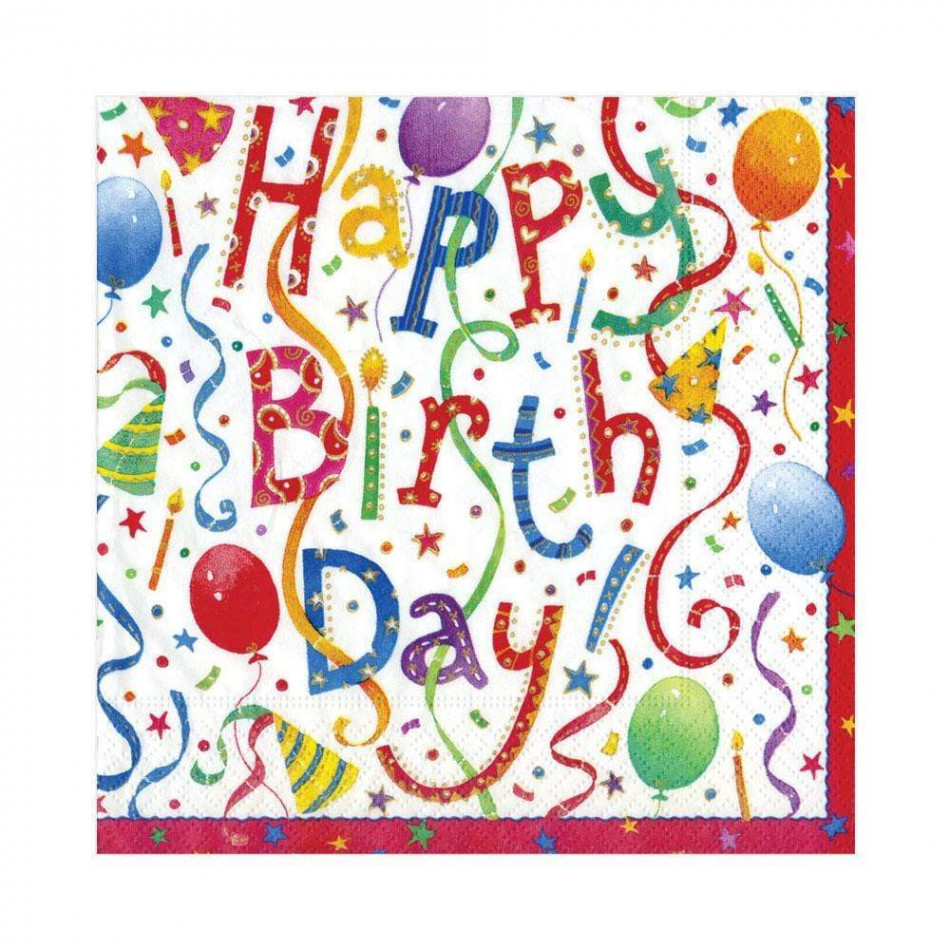 Happy Birthday Paper Luncheon Napkins, 20 Per Pack