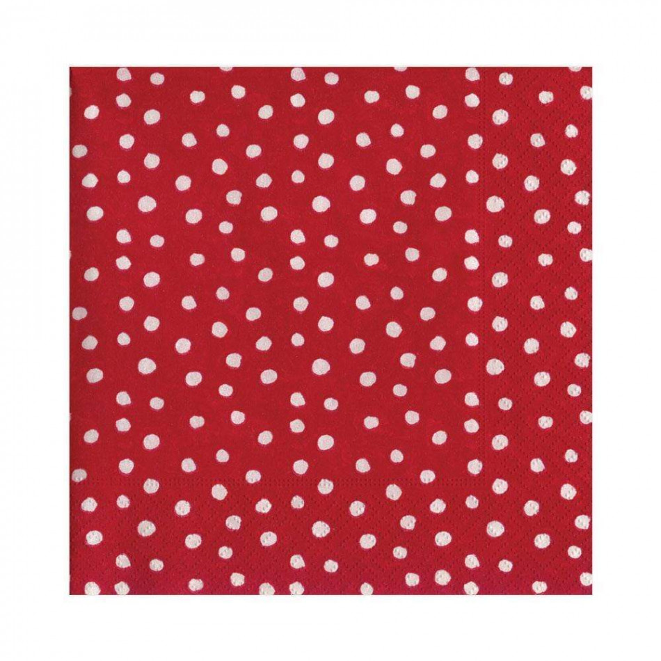 Small Dots Paper Luncheon Napkins Red, 20 Per Pack