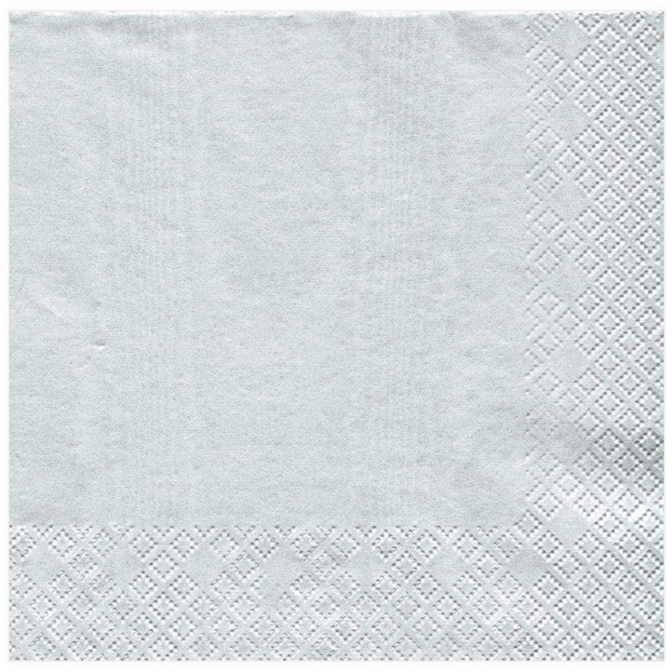 Moiré Paper Dinner Napkins Platinum, 20 Per Pack