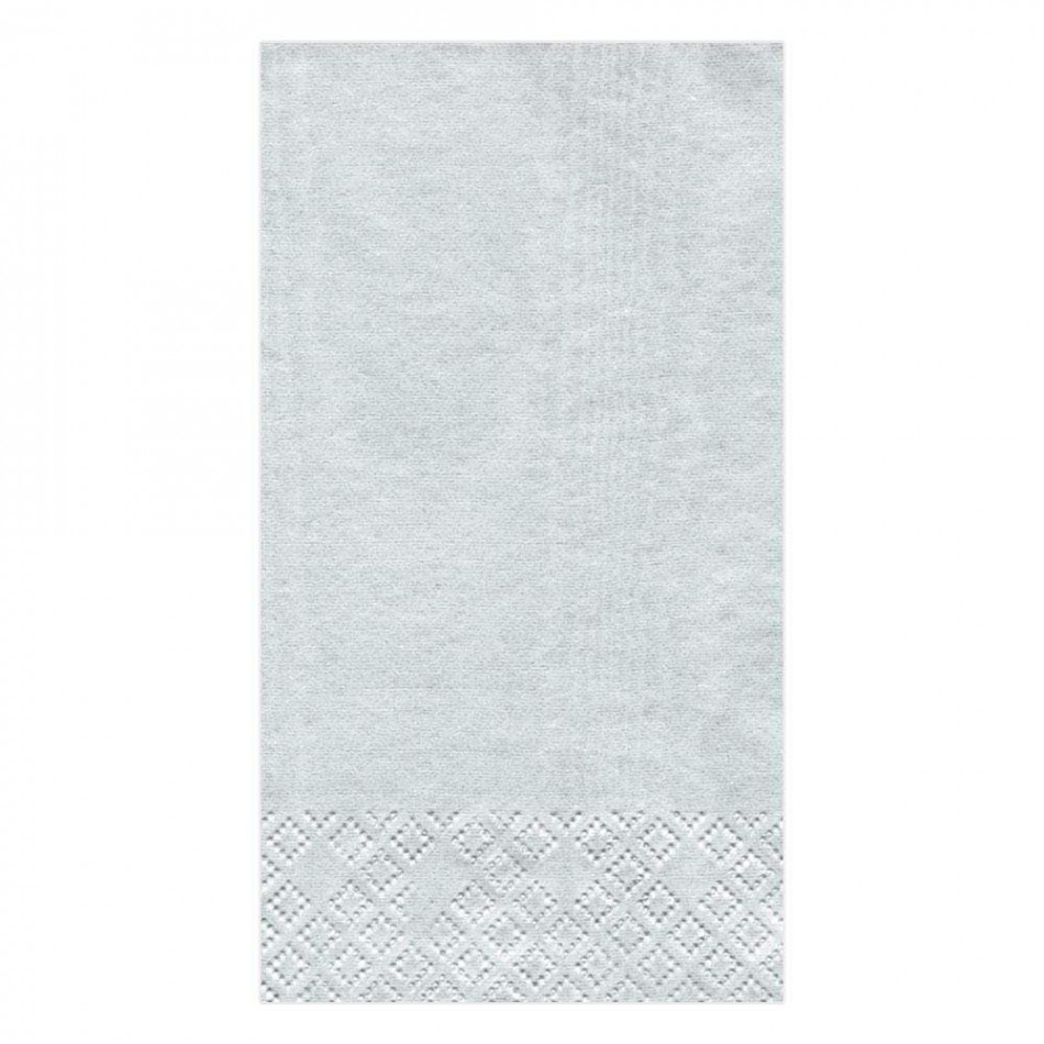 Moiré Paper Guest Towel/Buffet Napkins Platinum, 15 Per Pack