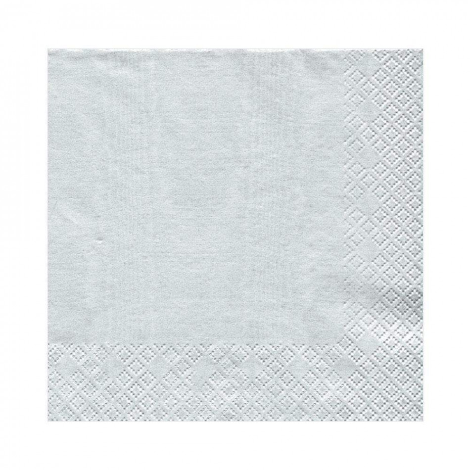 Moiré Paper Luncheon Napkins Platinum, 20 Per Pack
