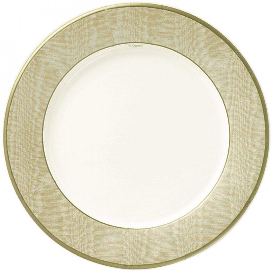 Moiré Paper Dinner Plates Gold, 8 Per Pack
