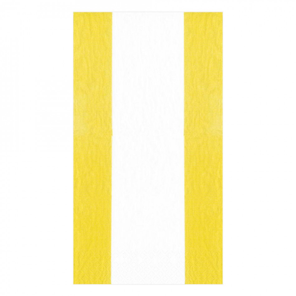 Bandol Stripe Paper Guest Towel/Buffet Napkins Yellow, 15 Per Pack