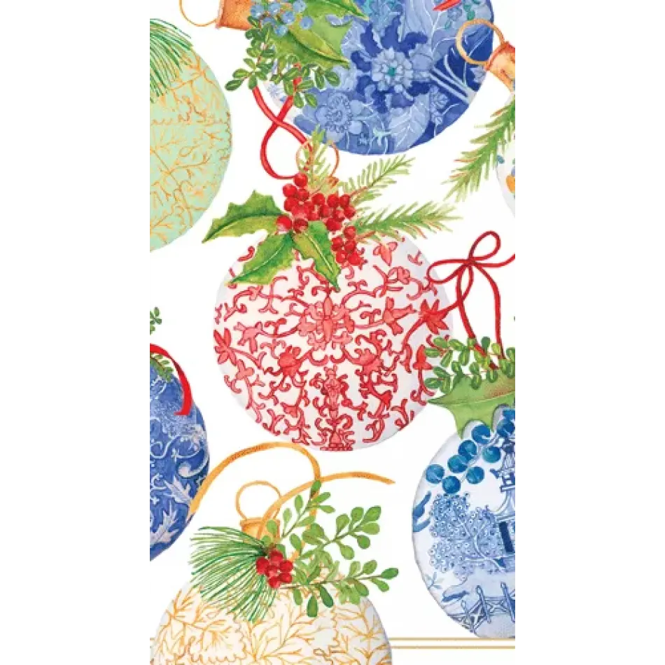 Porcelain Ornaments Paper Guest Towel/Buffet Napkins, 15 Per Pack