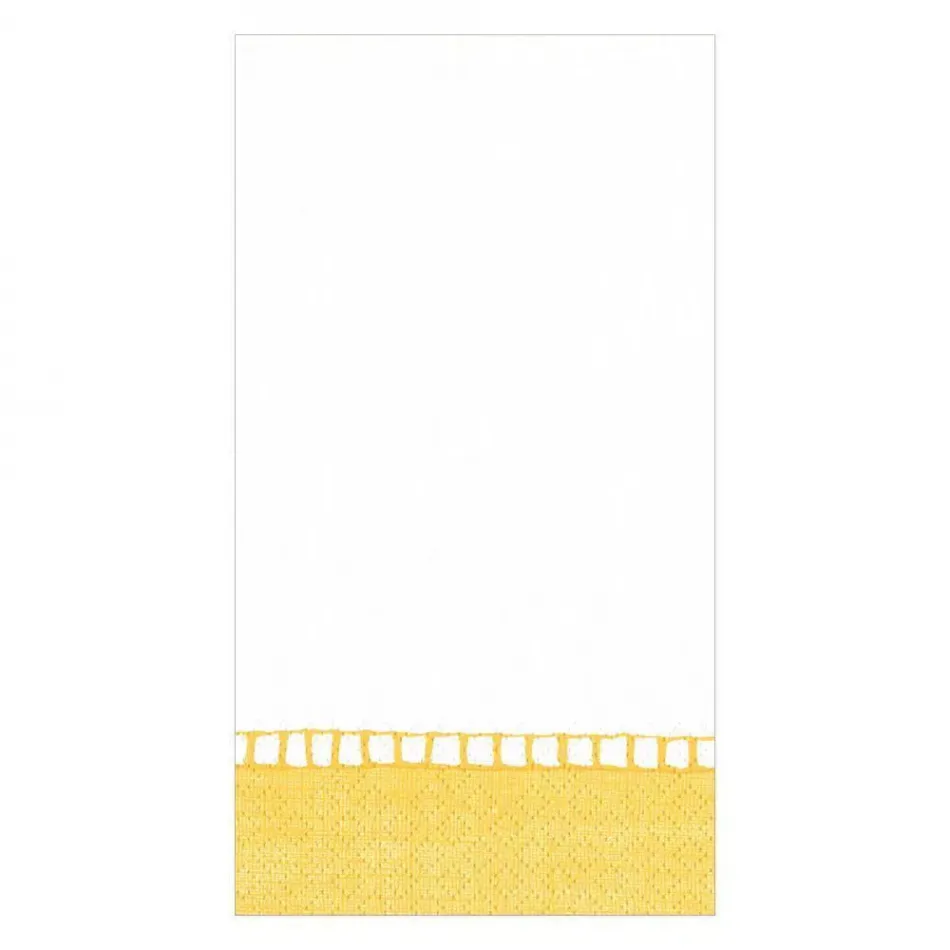 Linen Border Yellow Guest Towel/Buffet Napkins, 15 Per Package