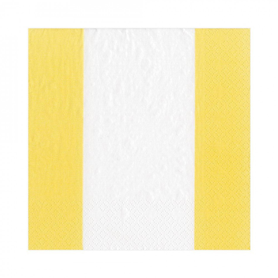 Bandol Stripe Paper Luncheon Napkins Yellow, 20 Per Pack