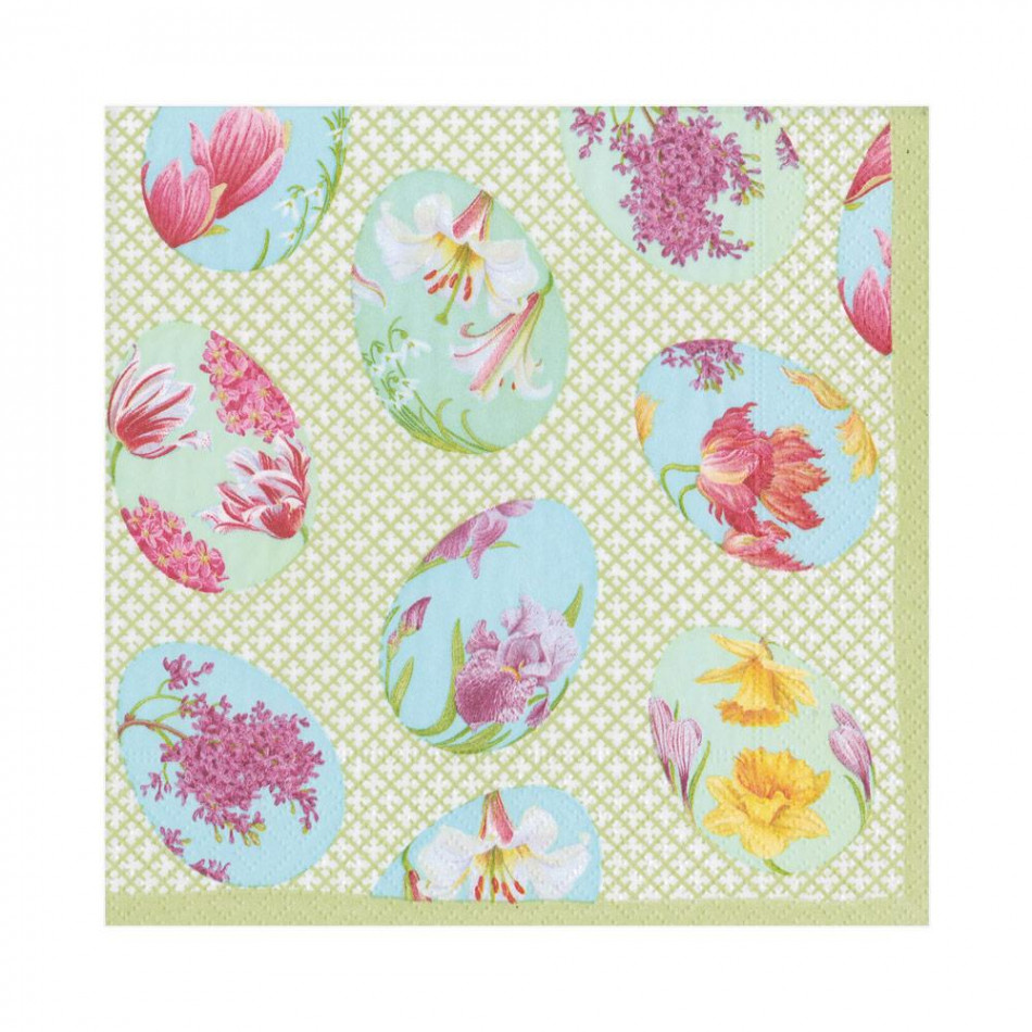 Floral Decorated Eggs Paper Luncheon Napkins, 20 Per Pack