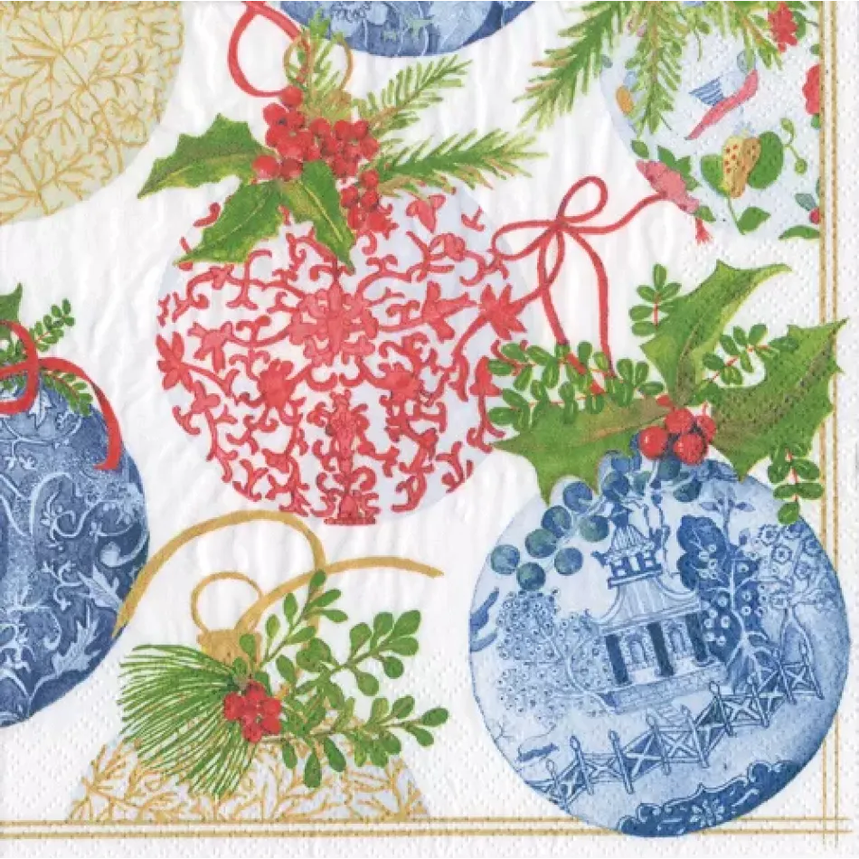 Porcelain Ornaments Paper Luncheon Napkins, 20 Per Pack