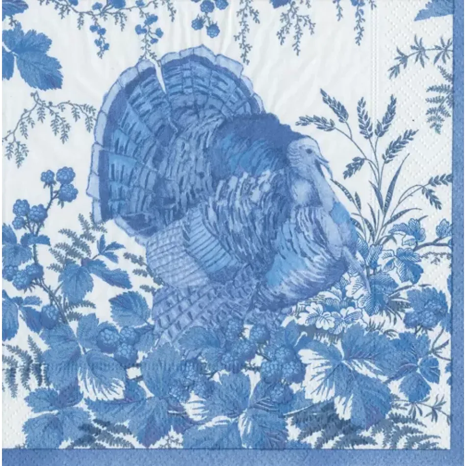 Turkey Toile Blue Paper Luncheon Napkins, 20 Per Pack