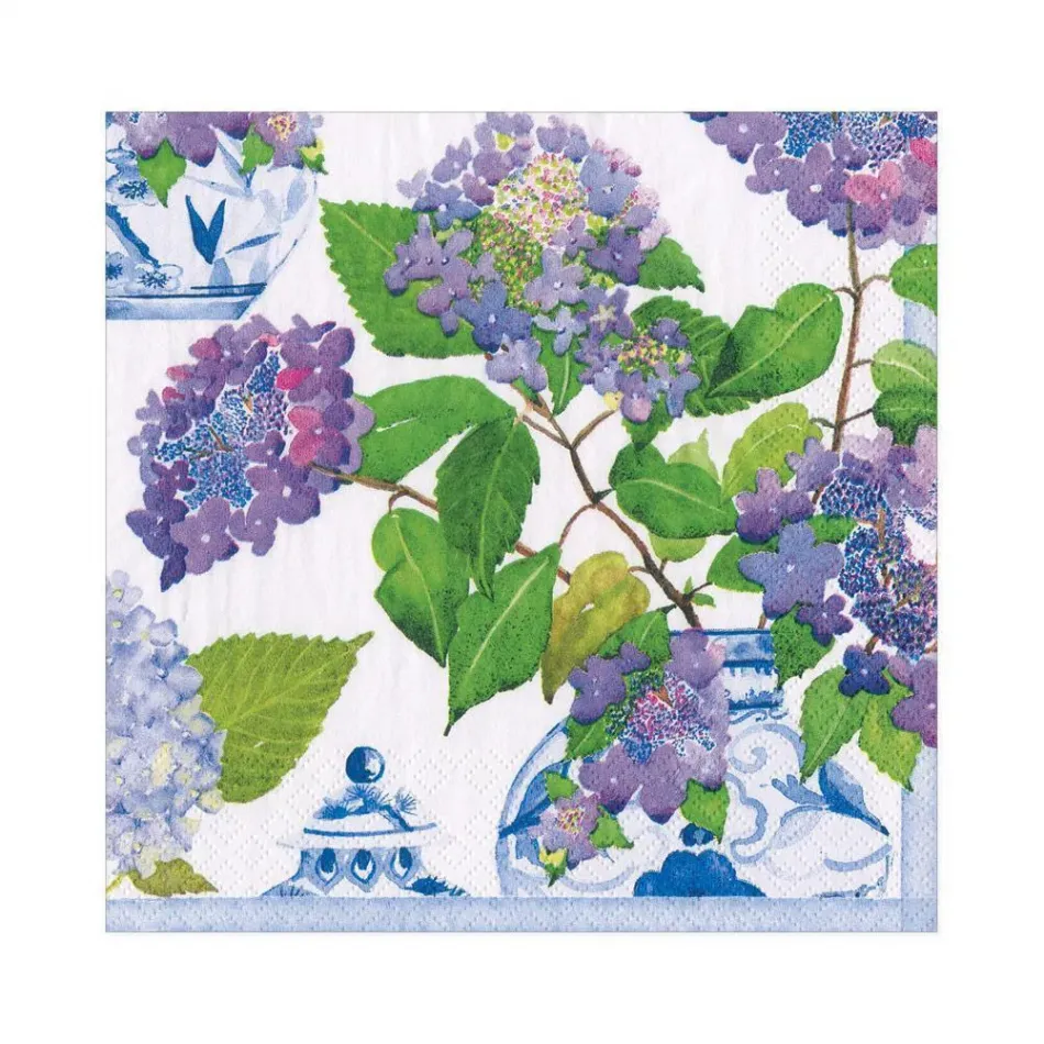 Hydrangeas And Porcelain Luncheon Napkins, 20 Per Package
