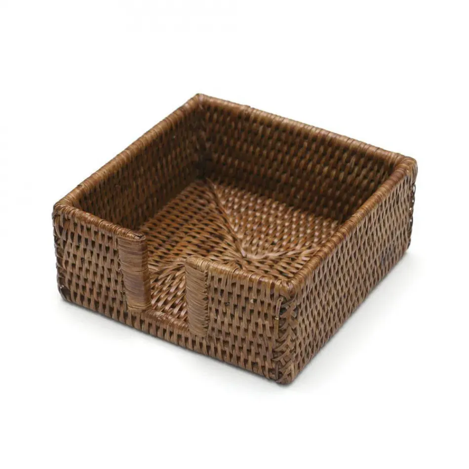 Rattan Cocktail Napkin Holder in Dark Natural