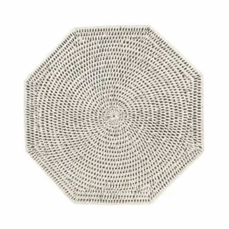 Rattan Octagonal Placemat Cream