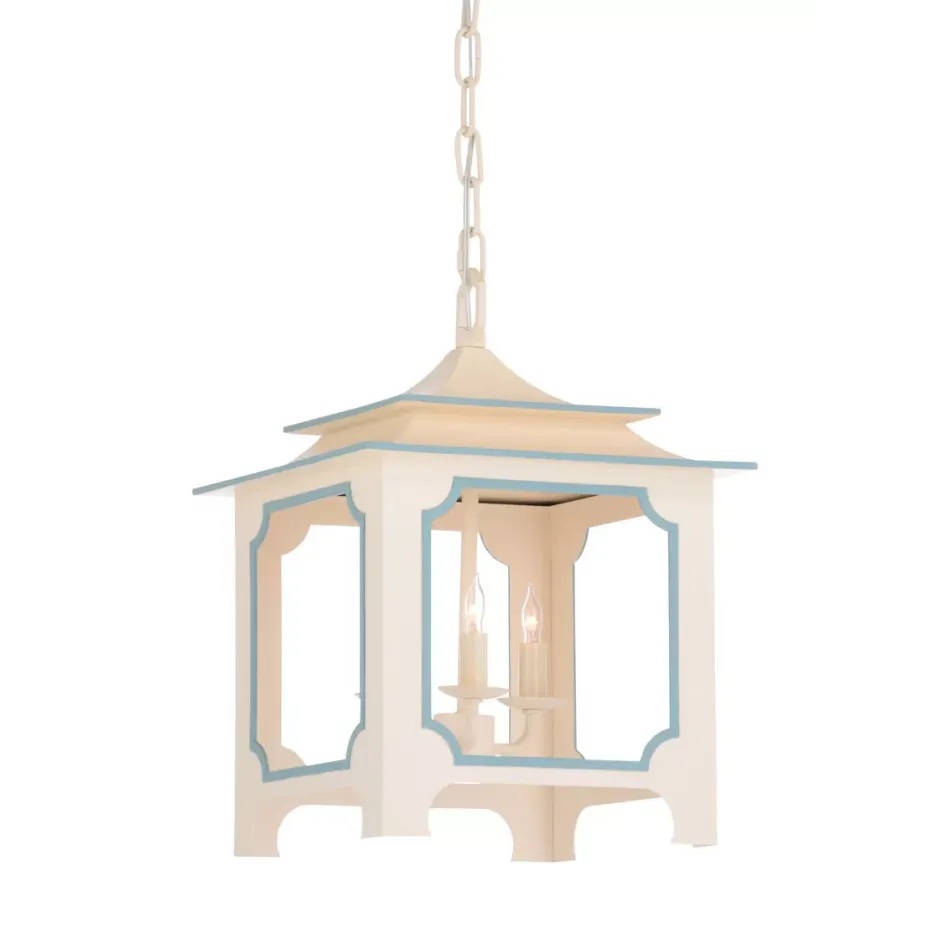 Tole Pagoda Lantern Small Cream