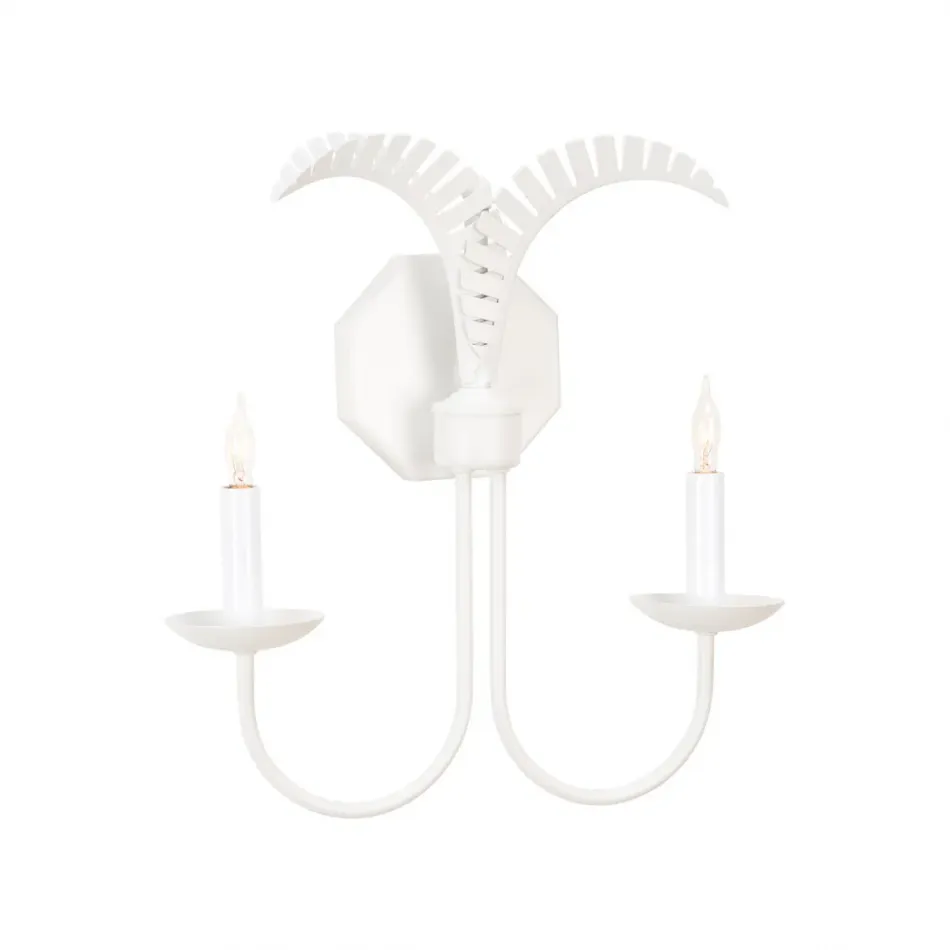 Petite Palm White Sconce