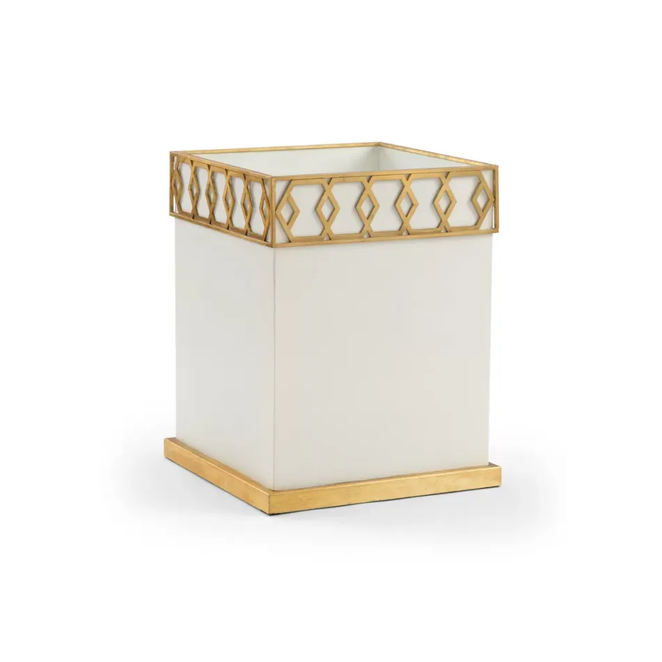 Perkins Pail Wastebasket White