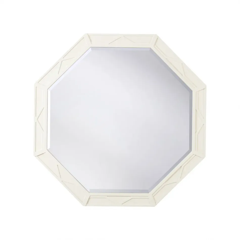 Dahlia Hexagon Mirror White
