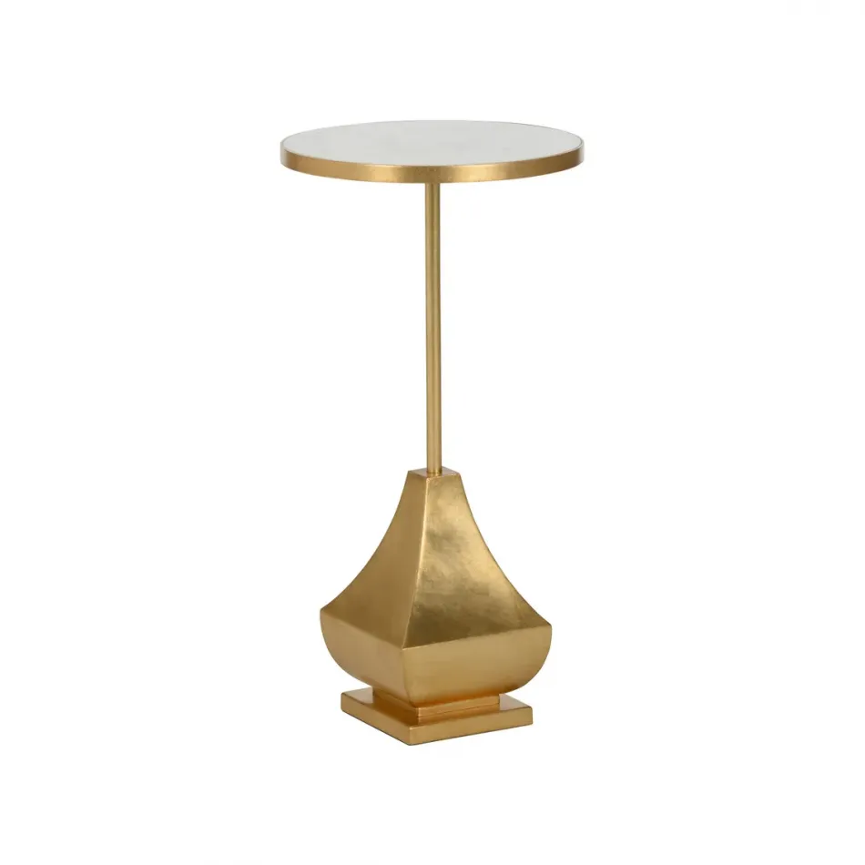 Essex White Marble Drinks Table