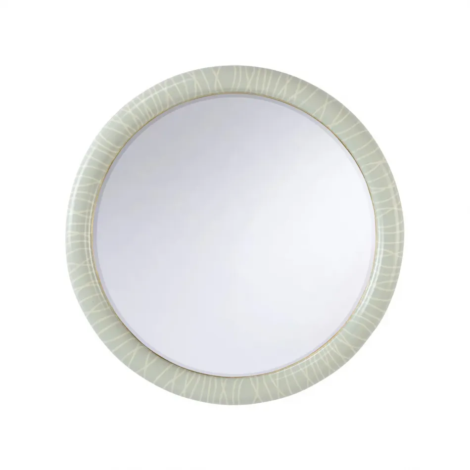 String Along Blue Round Mirror