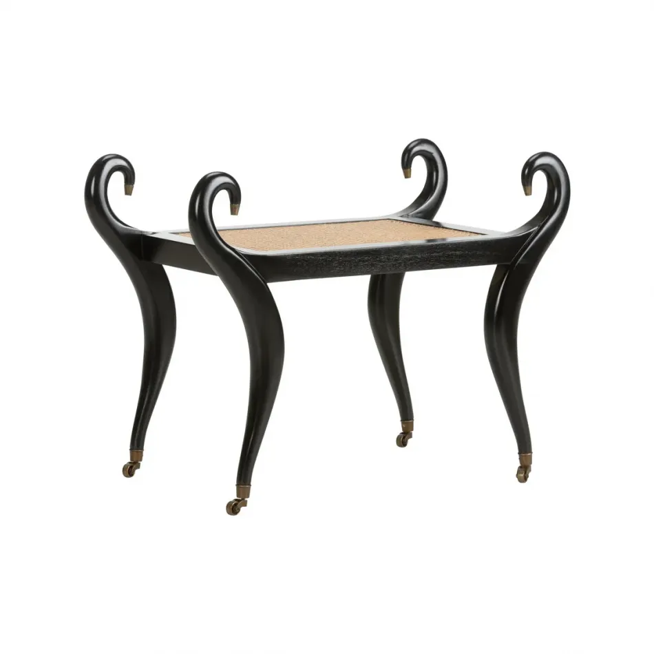 Swan Black Vanity Bench