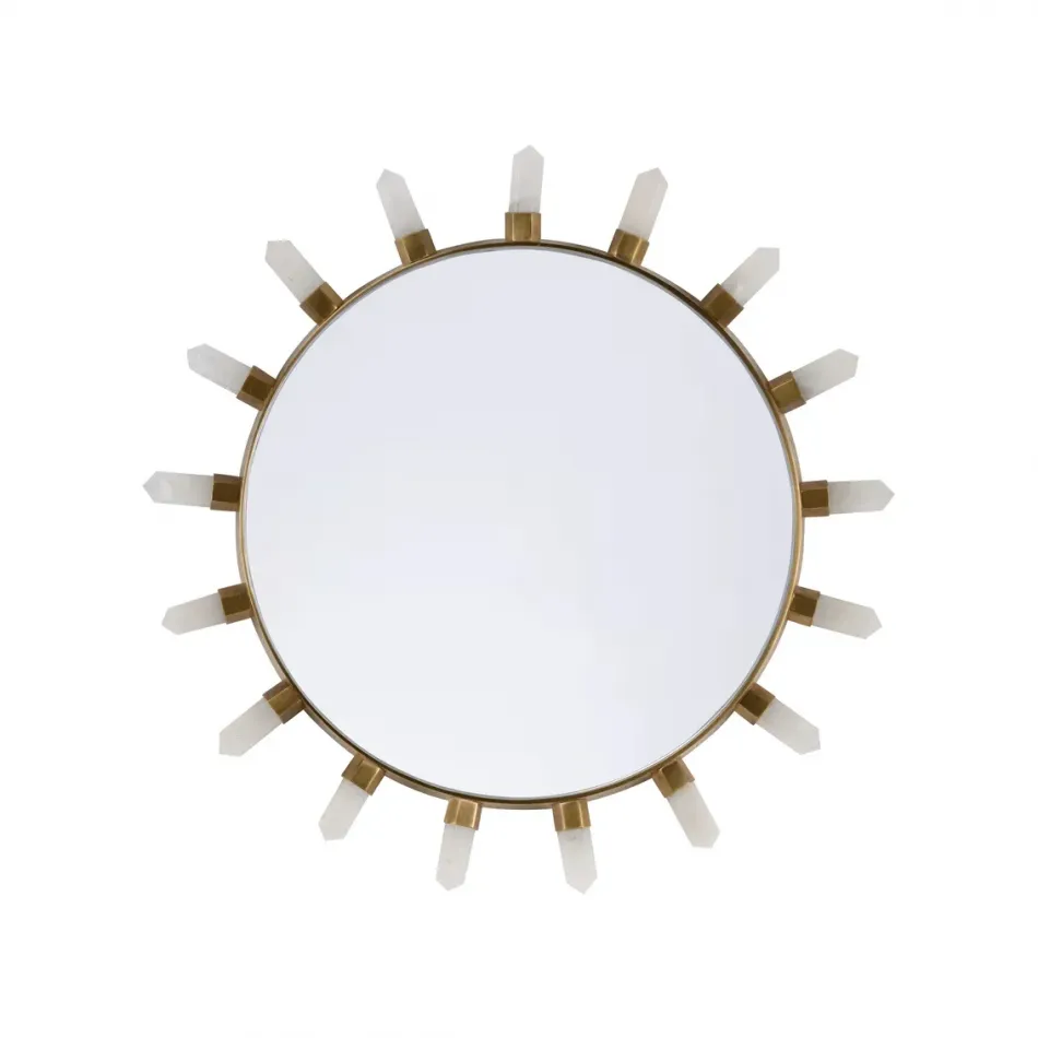 Crystal Starburst Round Mirror