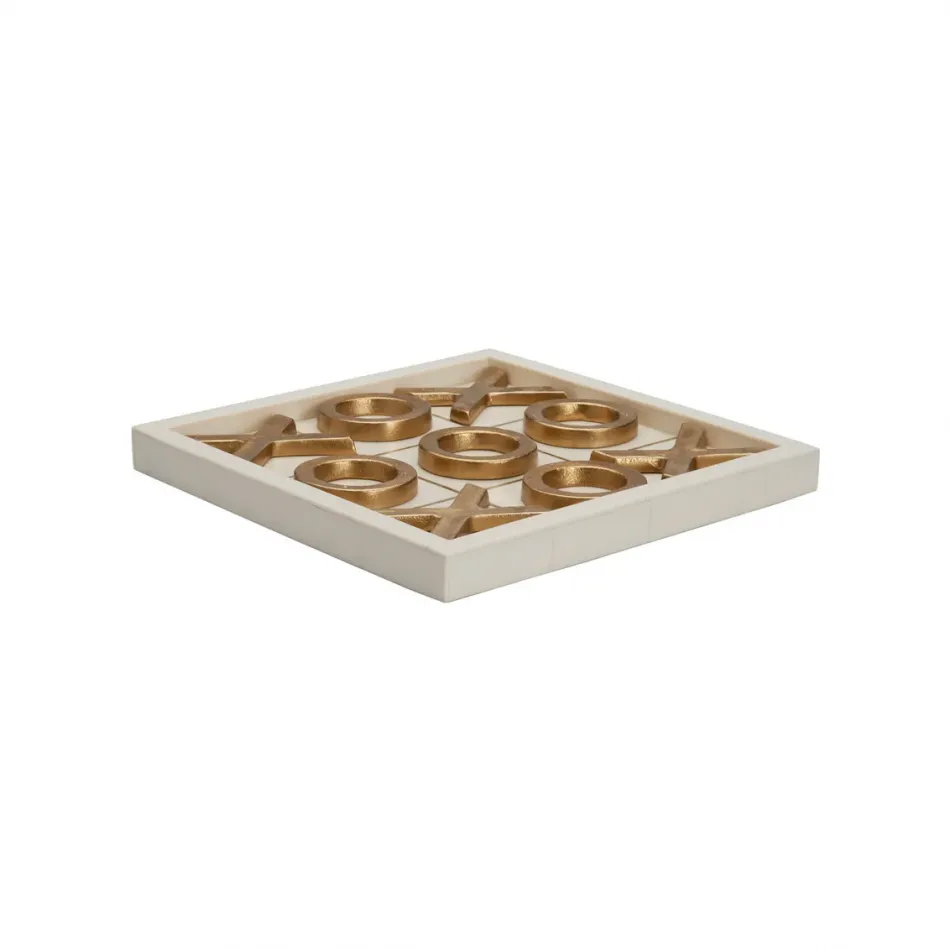 Tic Tac Toe Resin/Gold Metal (Box)