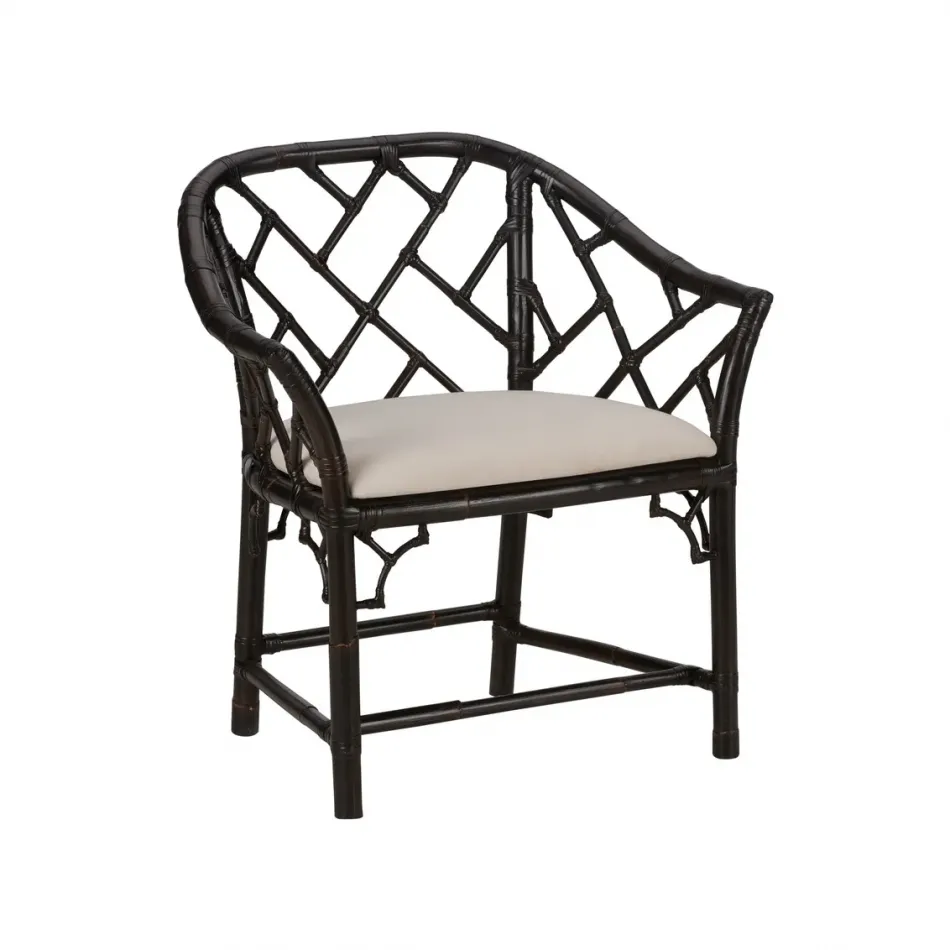 Chippendale Cracked Pepper Bamboo Arm Chair
