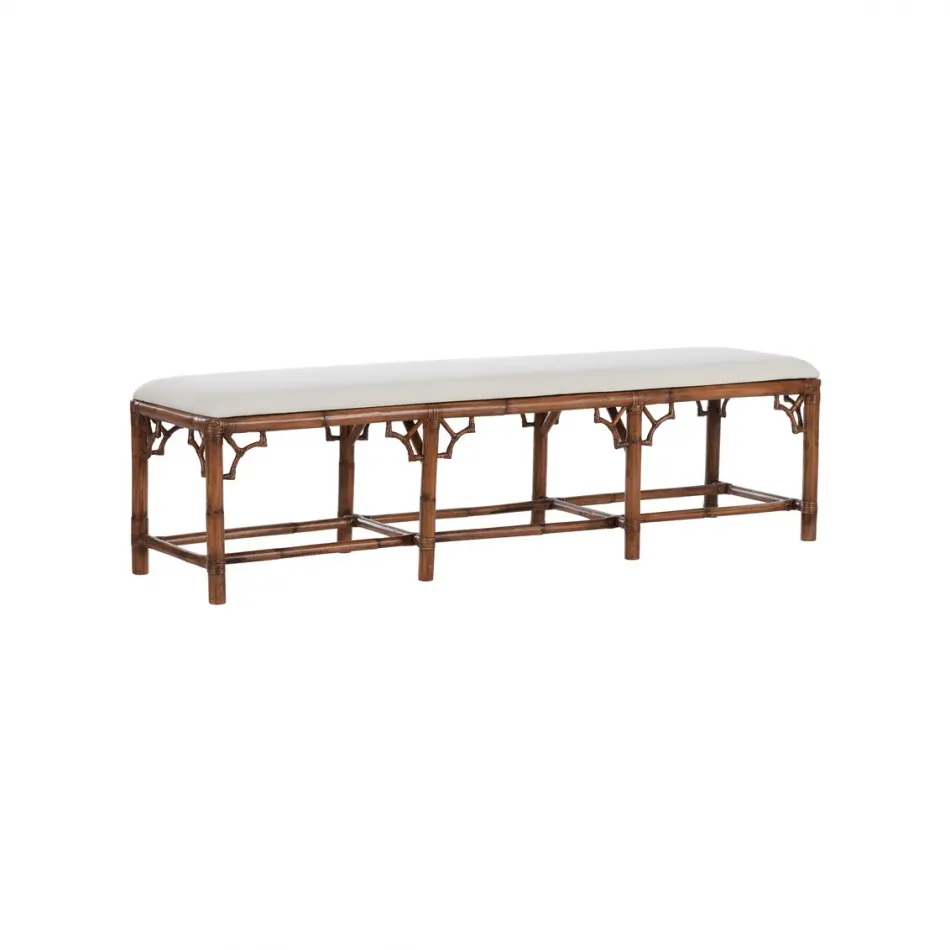 Chippendale Brown Bamboo Bench