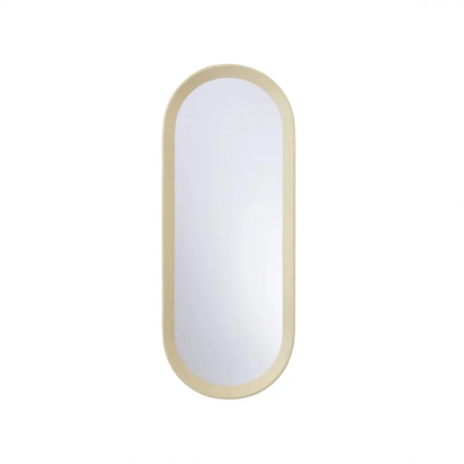 Leather Oval Mirror