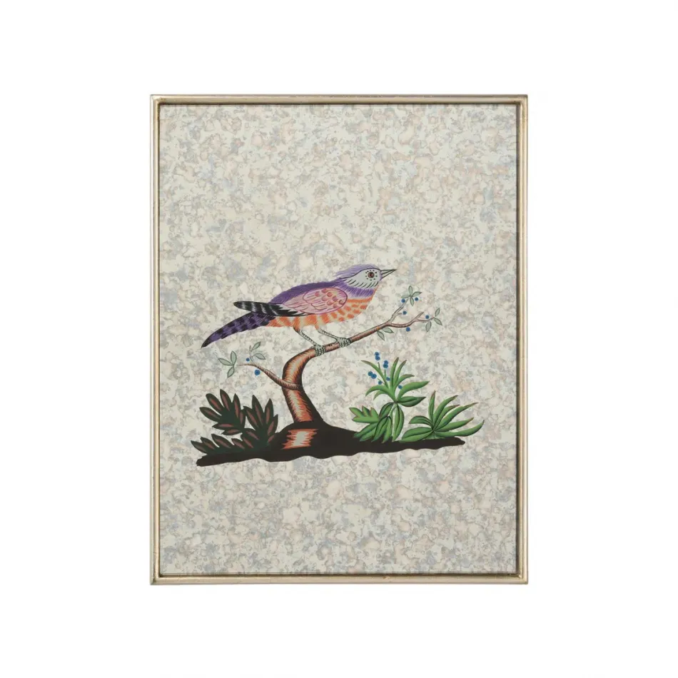 Square Antiqued Mirrored Bird