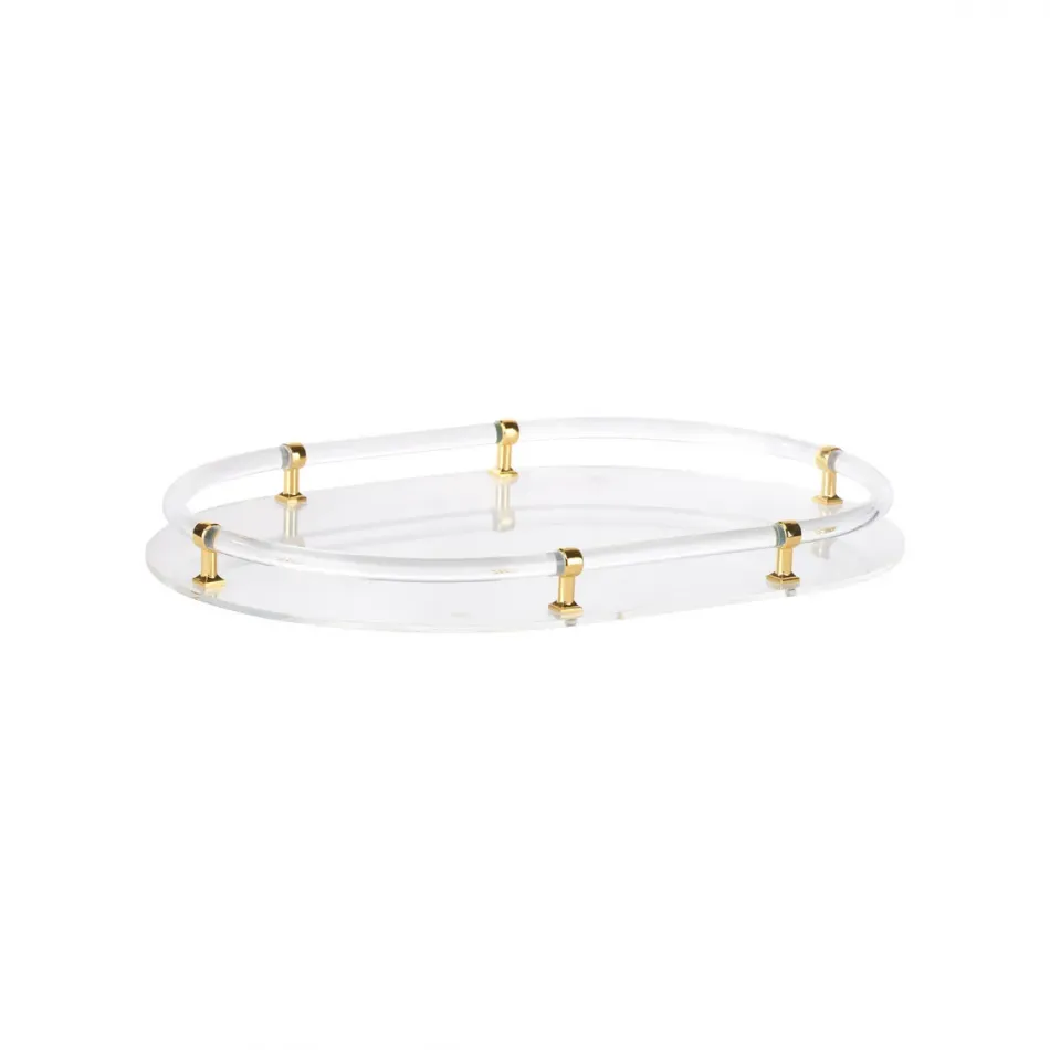Acrylic Gold Oval Tray